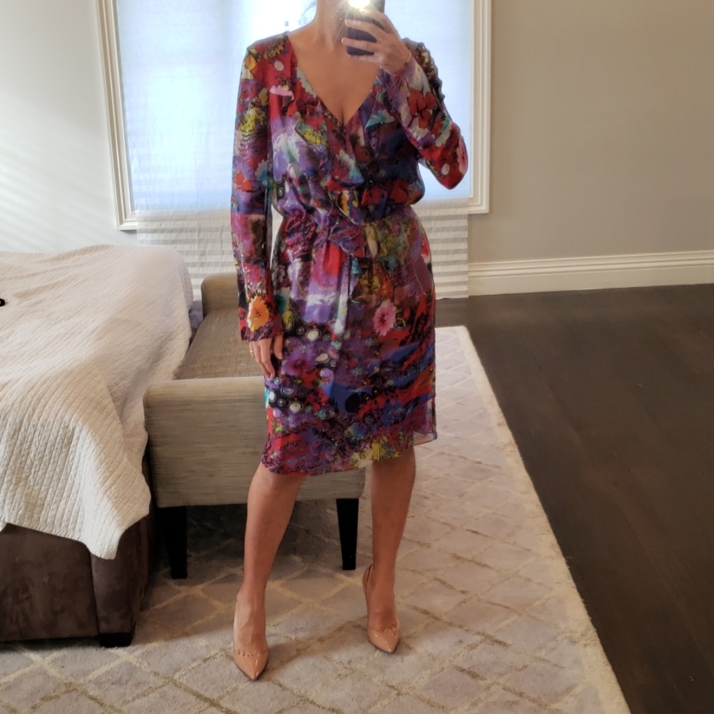 NWT WOMEN'S SUZI CHIN COLORFUL PRINT DRESS